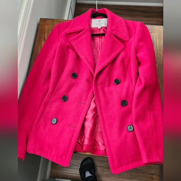 Guess Scarlet Pea Coat with Black Buttons - Picture 2 of 6